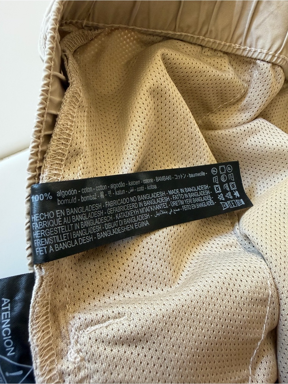 Zara Men's Belted Cotton Shorts Khaki Tan Size M - Picture 4 of 4